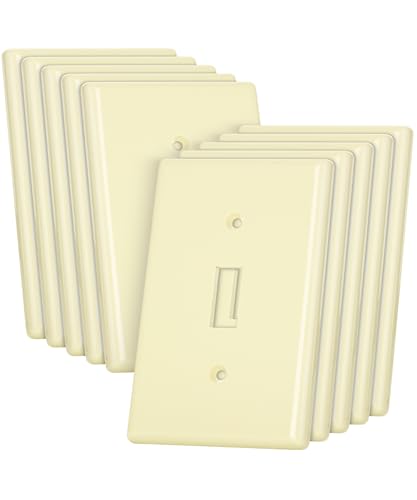 Bates- Light Switch Plates, 10 Pack, Light Almond, Light Switch Cover Plate, Single Switch Plate Cover - color: Light Almond, size: 10 Pack, Standard-Size