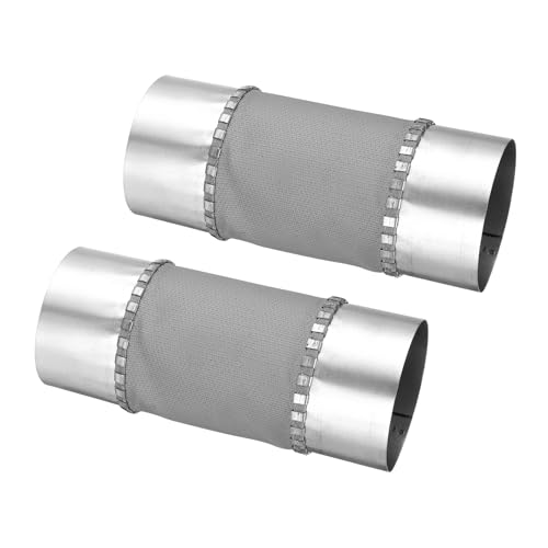 Flexible Duct Connector 3" Galvanized Steel Male Fit Silver 2Pcs - size: 3 Inch