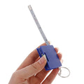 Blue Mini Keychain Tape Measure with Square & Bubble Level, 1m Steel Ruler, Portable Measuring Tool, Small Retractable Tape Measure Keychain