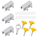 4 Sets Sliding Window Locks, Sliding Door Lock with Keys, Silver - color: Silver
