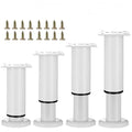 4Pcs White Adjustable 7.08-12.2 Inch Metal Furniture Legs for Cabinet Sofa - color: White, size: 7.08"-12.2"-Set of 4