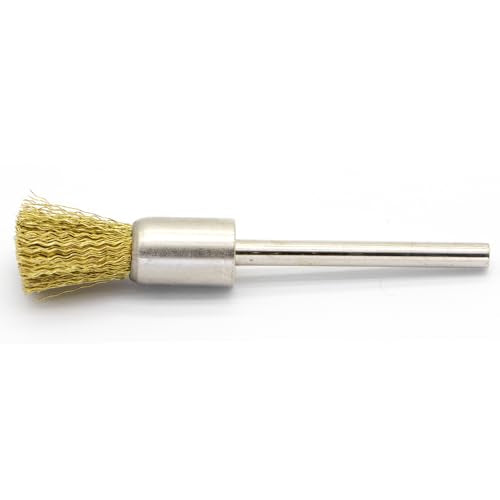 20PCS Brass Wire Brushes - Metal Rust Removal, Cleaning, and Polishing - 8mm Diameter, 1/8″ (3mm) Shaft - Removes Burrs, Dust, and Oxide Layer - Handles Rough Surfaces - Rotary Tool Accessories - style: Brass Wire Brush 3*8mm 20PCS