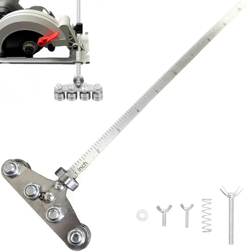 Circular Saw Guide Rail, 24in Positioning Calipers for Circular Saw, Stainless Steel Rip Cut Circular Saw Guide, Adjustable Guide Rail for Woodworking Positioning Cutting - size: 24in