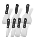 Bates- Putty Knife Set, 7 pcs, Stainless Steel, 1" 1.5" 2" 2.5" 3" 4" 5" Flexible Metal Scraper, Drywall Spackle Knife, Metal Paint Scraper Tool, Putty Knife Scraper, Wall Scraper, Drywall Knife - color: Black Stainless Steel, size: 1", 1.5", 2", 2.5", 3"