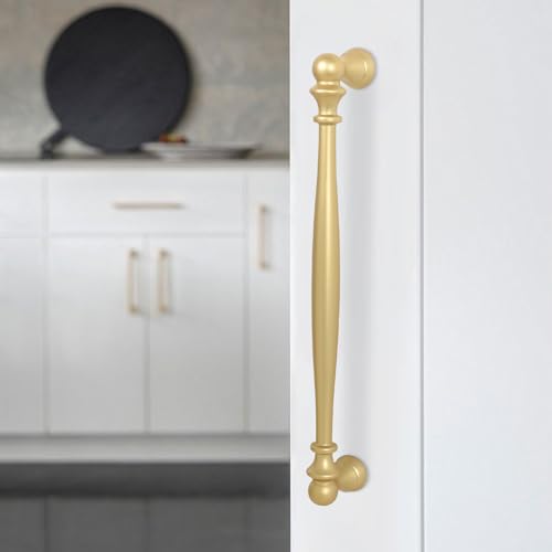 10 Pack 7-1/2 Inch(192mm) Kitchen Cabinet Handles Brushed Gold Cabinet Pulls Zinc Alloy Drawer Pulls Solid Kitchen Hardware - color: Brushed Gold, size: 7-1/2'' Hole Center(192mm)