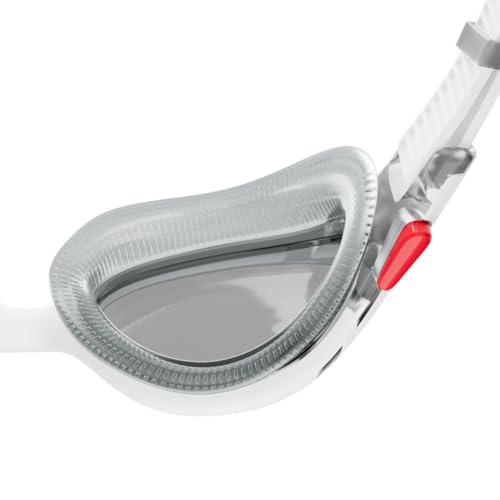Speedo Unisex-Adult Swim Goggle Biofuse 2.0 - color: White/Red/Light Smoke