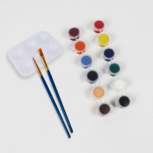 LNAUJS 8 Pack Plastic Paint Tray Palettes, 6 Well Rectangular Palette, Watercolor or DIY Craft Paint Supplies
