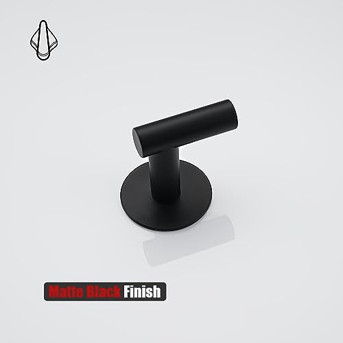 JQK Self Adhesive Towel Hook Black, No Drill Stick on Coat Robe Clothes Wall Hook for Bathroom Kitchen Garage 2 Pack, 304 Stainless Steel Matte Black, ATH110-PB-P4 - color: Matte Black, size: 4 Pack