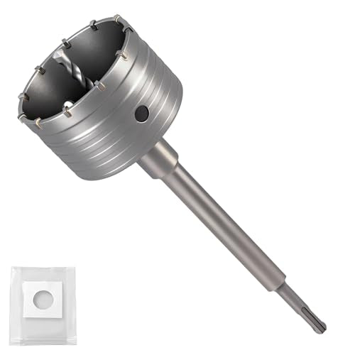 Professional 3-3/4" (95mm) Concrete Hole Saw 220mm SDS Plus & Dust Bag - size: 3-3/4" (95mm)