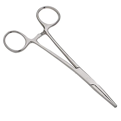 SURGICAL ONLINE 2-Piece Curved & Straight 7" Hemostat Set - Stainless Steel Locking Tweezer Clamps - Ideal Hemostats for Nurses, Fishing Forceps, Crafts and Hobby - size: 7"