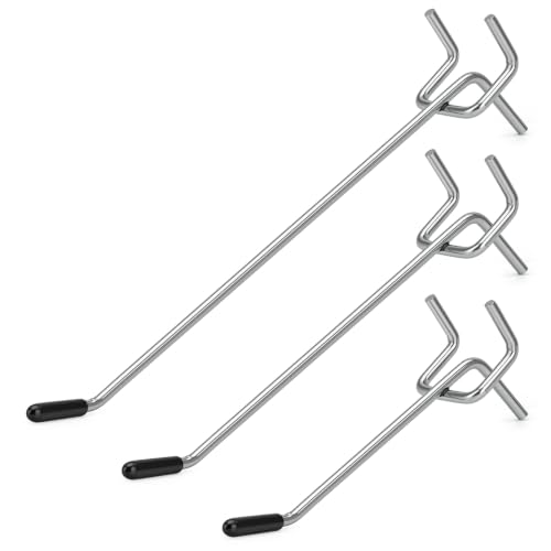 JEAWIWI 36 Pcs Metal Pegboard Hooks, 4 & 6 & 8 Inch, Fit 1/8 in Peg Board - size: 4 & 6 & 8 Inch