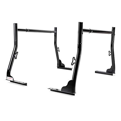 Model X31 800Ibs Capacity Extendable Steel Pick-Up Truck Ladder Rack Two-bar Set - Black - style: 2 Bar Set only (Drilling Required)