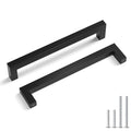 Goldenwarm 6-1/4 Inch 10 Pack Black Cabinet Handles Kitchen Drawer Pulls - color: Black, size: 6 1/4" Hole Center