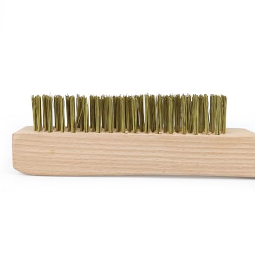 MAXMAN Brass Brush 2Pcs, 10" Heavy Duty Brass Wire Brush, Rust/Weld Remover - style: 2Pcs Brass Brushes