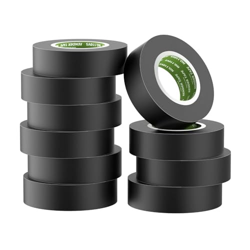 Electrical Tape 3/4 in x 66ft Black10-Pack Industrial Grade Vinyl Tape - color: Black