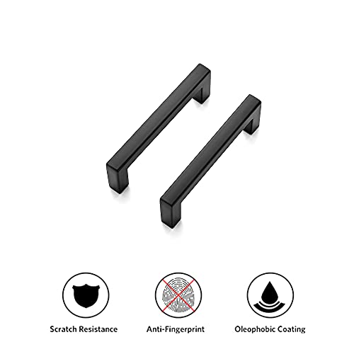 Ravinte Matte Black Cabinet Handles Solid Cabinet Pulls, 3 Inch CC, 5 Pack | Zinc Alloy, Slim Square Bar Grip, Smooth Drawer Pull Feel, Kitchen Cabinet Update, For Cupboards, Dressers, Drawers, Hardware - color: Black, size: Flat Black 3'' Hole Center