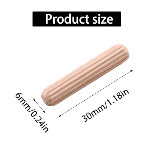 48Pcs 6mm x 30mm / 1/4 Inch x 1.18 Inch Wooden Dowel Pin - size: 6 x 30mm