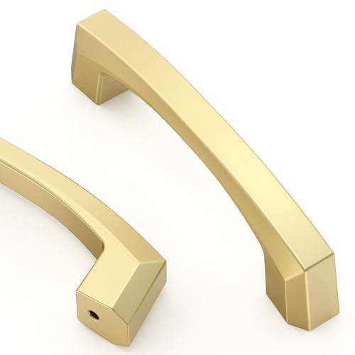 Asidrama 10 Pack 3 inch Brushed Gold Kitchen Cabinet Handles - color: Brushed Gold, size: 3" Hole Center(76mm)