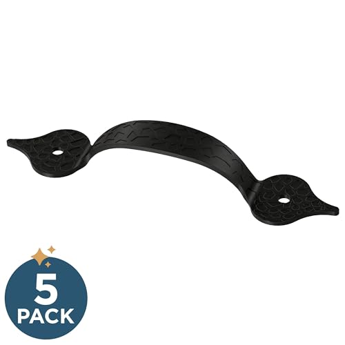 Franklin Brass (5-Pack) – Matte Black Cabinet Handles, 3-1/2 Inch Hole Center, Classic Pulls for Drawers, Kitchen Cabinet Door, Dressers | Hammercraft