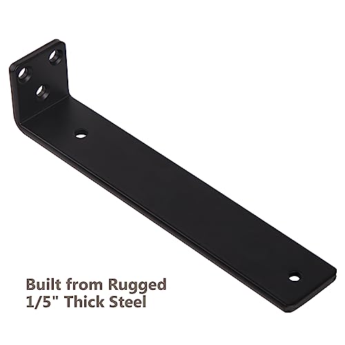 NEODROP 10 Inch Floating Shelf Brackets, Heavy Duty Hidden Bracket for Wall, Mantel, Bookshelves, Black Powder Coated Steel, 4-Pack - size: 10 Inch, style: 4 Pack