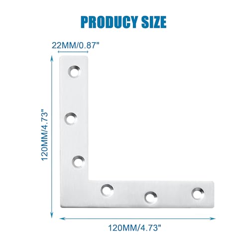 Mooche L Flat Brackets for Wood, Brushed Mending Plate Repair