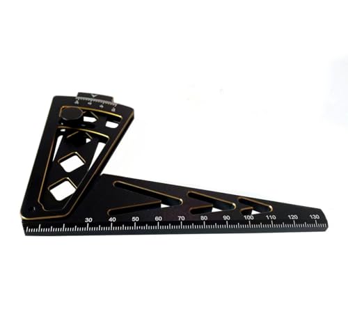 RC Car Camber Gauge Adjustable Wheel Rim Camber Gauge for 1/10 1/8 Crawlers - color: Black+gold
