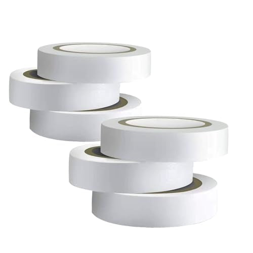 Wapodeai 6PCS Electrical Tape White, 0.62 in X 49 ft - style: 6PCS White