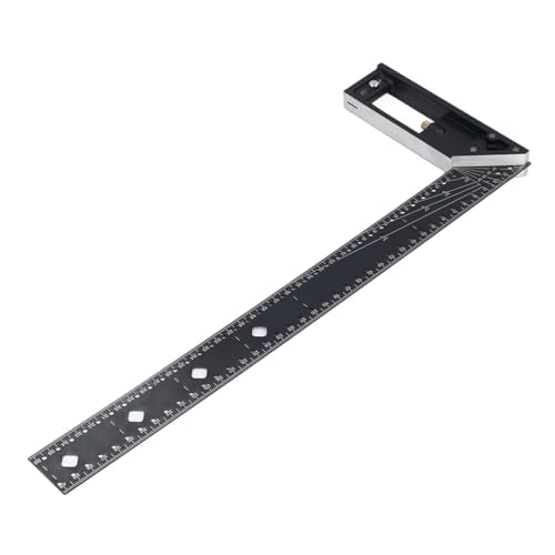 Multi Angle Measuring Ruler, Square Quilting Ruler, Aluminum Alloy, Sturdy Construction, Lightweight, Compact, Easy to Carry, Versatile Combination Square for Carpentry,
