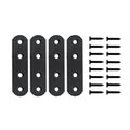 4 Pack Flat Mending Plate for Wood, ULIFESTAR Black Iron Flat Straight Brace Brackets Metal Repair Fixing Wood Brace Joining Plates Connector for Repairing Wooden Furniture with Mounting Screws - size: 3.15 x 0.79 x 0.12 inches