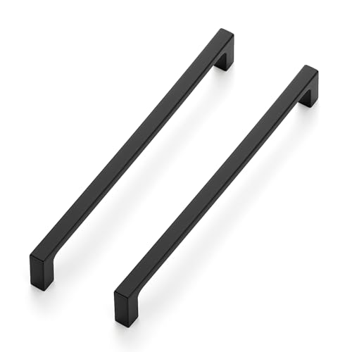 Ravinte Matte Black Square & Solid Cabinet Handles,7-1/2 Inch,15 Pack - size: 7-1/2 Inch Hole Center