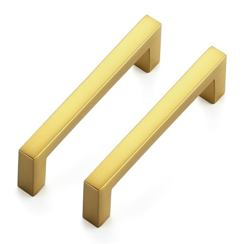 Ravinte Gold Cabinet Handles Solid Cabinet Pulls, 3 Inch CC, 10 Pack - color: Gold, size: Flat Black 3'' Hole Center