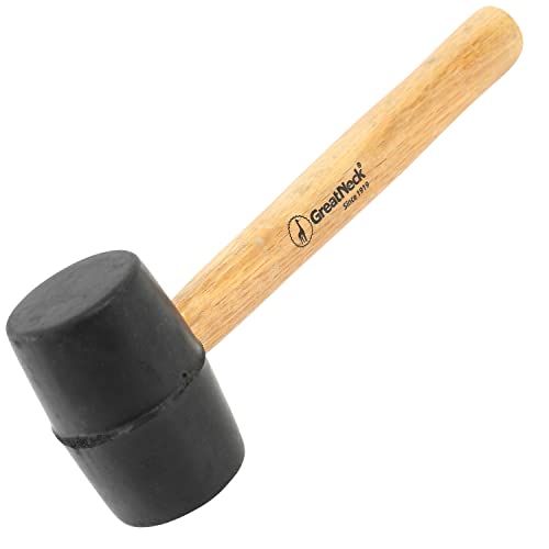 GreatNeck 8 Oz. Rubber Mallet with Hardwood Handle Won't Mar or Scratch - size: 8 oz