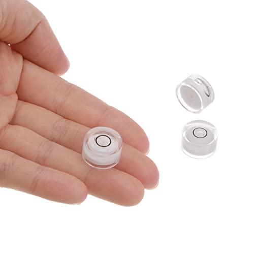 HARFINGTON 3pcs Round Bubble Level 15x8mm Mini Circular Bullseye Spirit Levels for Leveling Camera Tripod Telescope Workshop Turntable Pictures Frame, White - color: White (Black Circle), size: 15x8mm