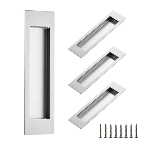Ravinte 4 Pack Brushed Nickel Sliding Closet Door Handles, 8in Length - color: Brushed Nickel, size: 202mm