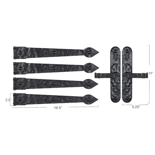 Household Essentials Black Hinge IT Premium Carriage House Lever Handle & Hinge 6 Piece Garage Door Magnet (Pack of 12) - size: Pack of 12, style: Premium Hinges with Lever