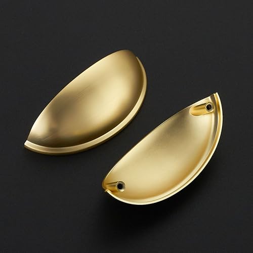 Ravinte Brushed Gold Cabinet Pulls Drawer Cup Handles 3 Inch CC, 12 Pack - color: Brushed Gold