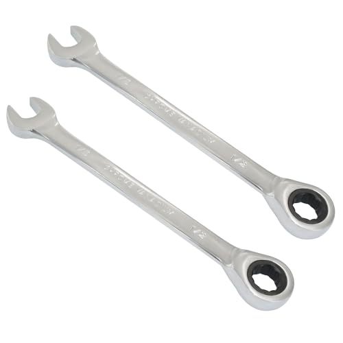 2 Pcs 1/2 Inch Ratchet Combination Wrench, Imperial SAE 72-Tooth - size: 1/2 Inch