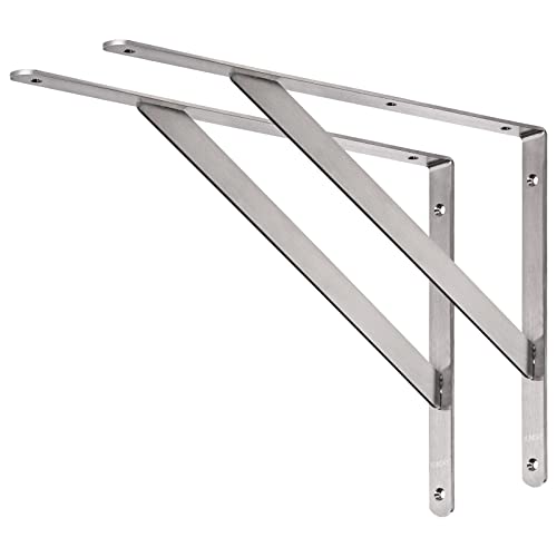 YUMORE 18 Inch Shelf Bracket, Heavy Duty L Bracket, 2 Pack - size: 18"(Soild)