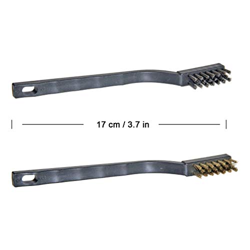 YiwerDer 9PCS MINI Wire Brushes, Stainless Steel Brush Set, Curved Handle Scratch Toothbrush, Cleaning Welding Slag and Rust - style: 9Pcs Mini Stainless steel Brushes