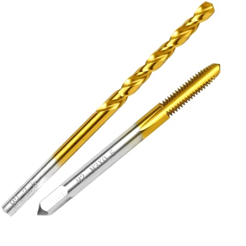 M3 x0.5 Tap and 2.5mm Drill Bit,M2 HSS Metric Threading Drill and Tap Set - size: M3 x0.5 Tap & 2.5mm Drill