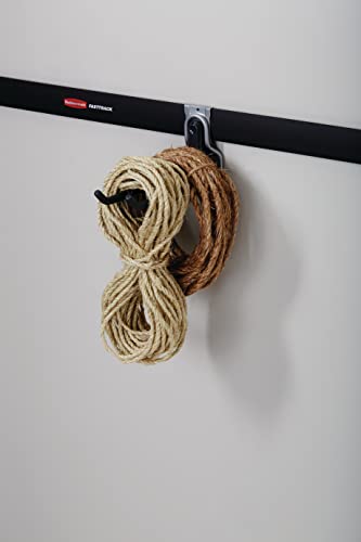Rubbermaid FastTrack Garage Organization Multi-Purpose Hook, 50 lbs Capacity, Satin Nickel, Wall Mounted Storage System, Direct Mount into Rail for Home Organization - style: Multi-Purpose Hook