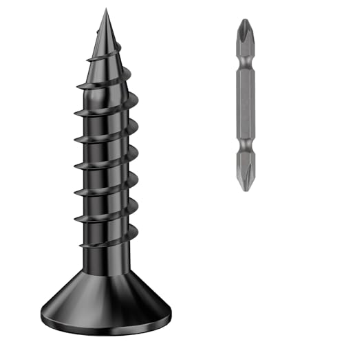 Wensilon # 4X3/4 (550PCS) Flat Head Black Wood Screw 3X20, Quick Metal self Tapping Flat Head - color: Black, size: #4x3/4"