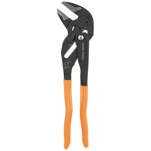 Klein Tools D53112 Compact Plier Wrench, High Leverage Multi-Use Adjustable Plier Wrench with Smooth Jaws, 12-Inch - size: 12-Inch