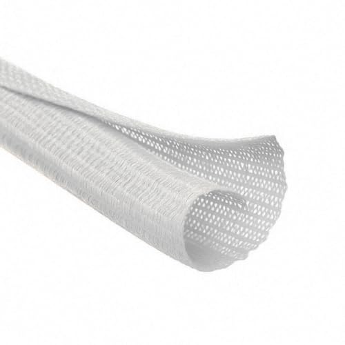 MGI SpeedWare Braided Split-Sleeve White Wire Loom for High-Temperature Automotive Harness and Home Cable Management 25 feet (1/2") - color: White, size: 1/2" - 25ft