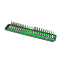 Ernst Manufacturing 8483 Socket Boss, Premium 2-Rail, 1/4 Inch-Drive Socket Organizer, 18-Inch, Green - Made in USA - color: Green, size: 1/4", style: 19-INCH