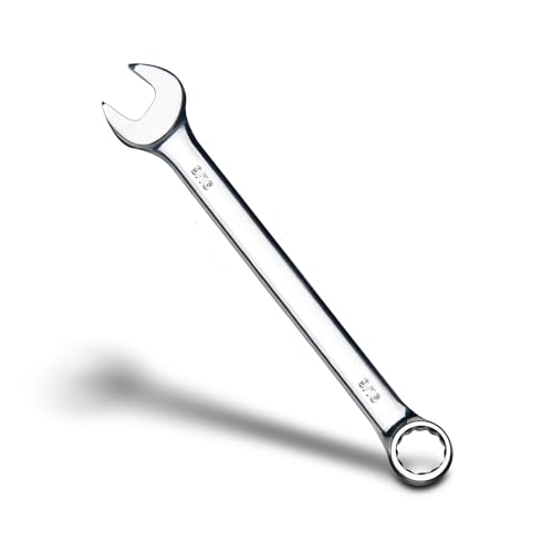 zhax 9/16" SAE Combination Wrench, 12 Point Box End, 15 Degree Offset Design, Mirror Polish Finish, Forged CR-V Steel, Hand Tools for Mechanics, Ideal for Auto and Home Repair - size: 9/16"