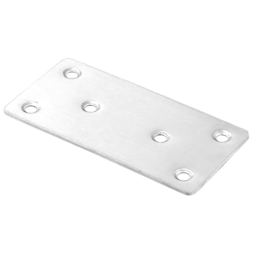 30 Packs 4x2 Inches Stainless Steel Flat Straight Brace Brackets, Mending Joining Plates, Metal Mending Plates with Screws for Furniture Repairing, 2 mm Thickness - size: 30 PCS 4x2 In