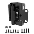 Chibery 10 Pack | 1/2 inch Overlay Semi Partial Wrap Around Cabinet Hinges, Self Closing Face Frame Variable Decorative Replacement, Kitchen Hardware, with Screw & Quiet Bumper (Matte Black) - color: Matte Black