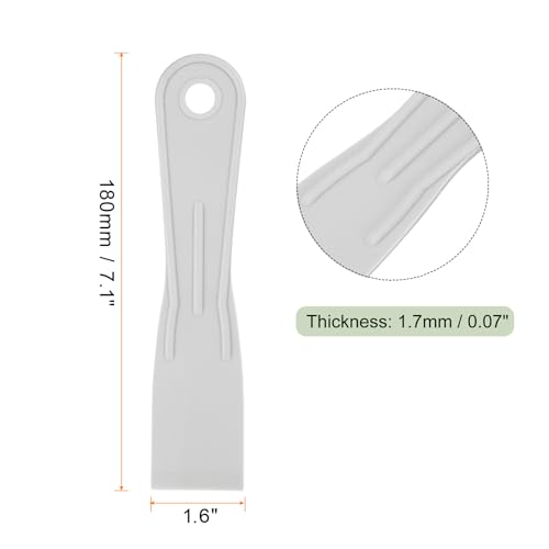 HARFINGTON 10pcs Putty Scraper 1.6" Width 1.7mm Thin Flexible Plastic Putty Knives for Taping Drywall Spreading Painting Wall Scratching Gray - size: 1.6"