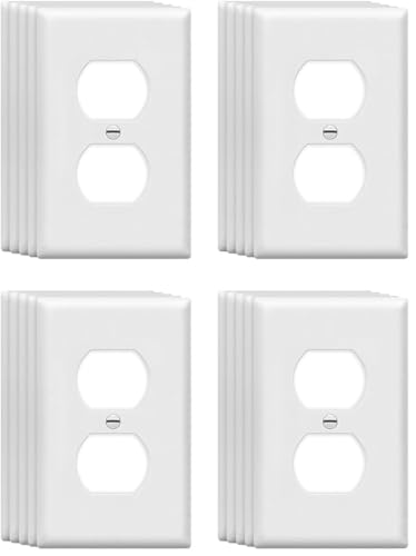ZEFTV Mid-Size Duplex Outlet Cover Wall Plates 1-Gang 4.89" x 3.12" Switch Outlet Electrical Cover Plate Unbreakable Thermoplastic Faceplate for Light Receptacle Outlet Switch, White (20 Pack) - color: Mid-Size,Single Duplex, size: 20 Pack
